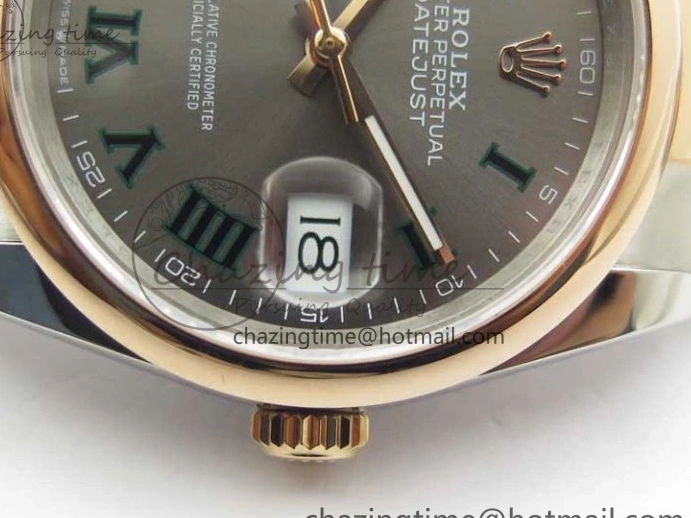 RG BP Best Dial Maker Edition 1:1 Gray Oyster on DateJust SS Roman Bracelet 126201 36 0224